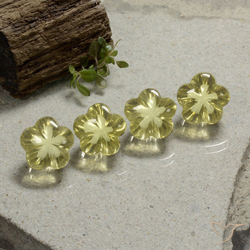 20.16ctw Natürlicher hellgelb Quarz, Blumen-Schliff, Transparent