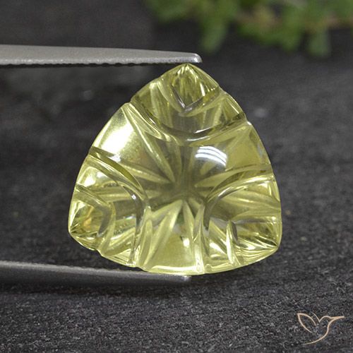 6.90ct Natürlicher hellgelb Quarz, Trillion, Transparent