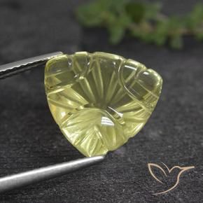 9,17 ctw natürlicher hellgelb Quarz, Trillion, Transparent