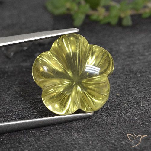 8.05ct Natürlicher Mittelgelb Quarz, Blumen-Schliff, Transparent