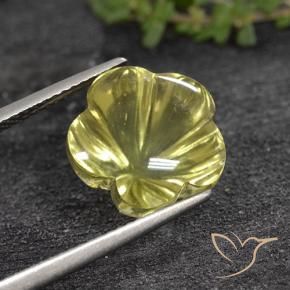 9,17 ctw natürlicher Mittelgelb Quarz, Blumen-Schliff, Transparent