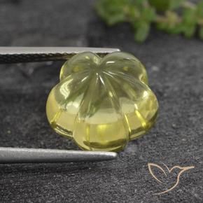 9,17 ctw natürlicher Mittelgelb Quarz, Blumen-Schliff, Transparent