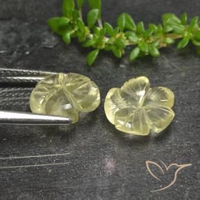 3.99 ct natürliche Blasses Gelb Quarz-Edelsteine, Blumen-Schliff, Transparent