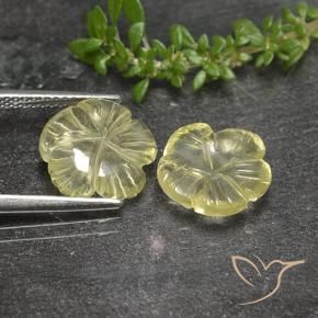 5.52 ct natürliche Blasses Gelb Quarz-Edelsteine, Blumen-Schliff, Transparent