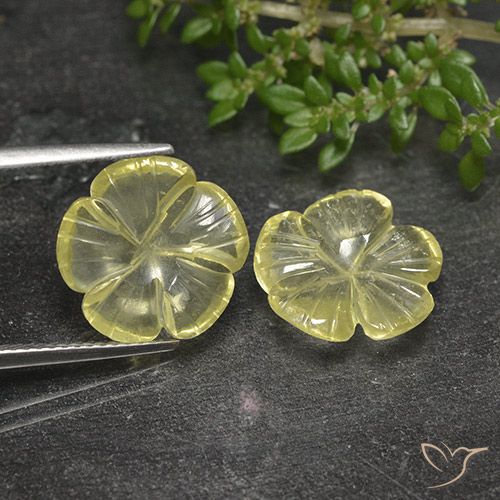 7.52ctw Natürlicher Mittelhelles Gelb Quarz, Blumen-Schliff, Transparent
