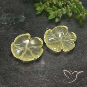 7.52 ct natürliche Mittelhelles Gelb Quarz-Edelsteine, Blumen-Schliff, Transparent