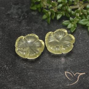 5.03 ct natürliche Mittelgelb Quarz-Edelsteine, Blumen-Schliff, Transparent