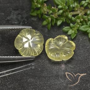 5.03 ct natürliche Mittelgelb Quarz-Edelsteine, Blumen-Schliff, Transparent