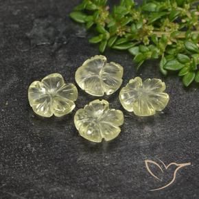 5.16 ct natürliche hellgrünlich-gelb Quarz-Edelsteine, Blumen-Schliff, Transparent
