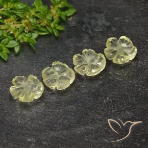 5.16 ct natürliche hellgrünlich-gelb Quarz-Edelsteine, Blumen-Schliff, Transparent