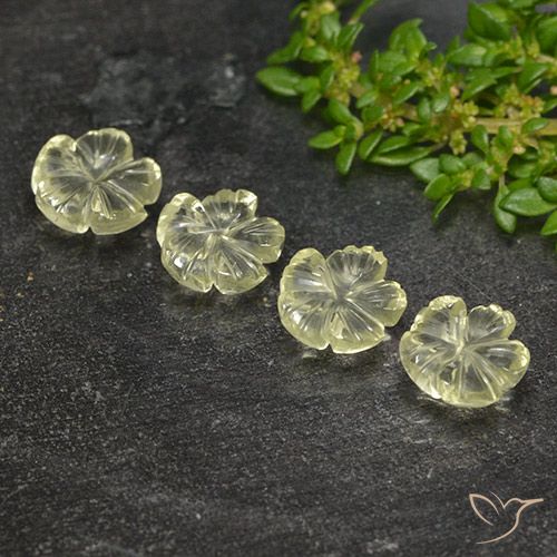 5.18ctw Natürlicher hellgelb Quarz, Blumen-Schliff, Transparent