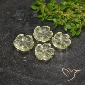5.18 ct natürliche hellgelb Quarz-Edelsteine, Blumen-Schliff, Transparent