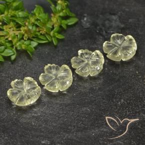 5.18 ct natürliche hellgelb Quarz-Edelsteine, Blumen-Schliff, Transparent