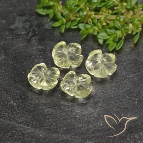 5.24 ct natürliche hellgrünlich-gelb Quarz-Edelsteine, Blumen-Schliff, Transparent