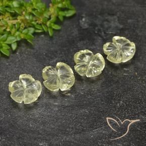 5.24 ct natürliche hellgrünlich-gelb Quarz-Edelsteine, Blumen-Schliff, Transparent