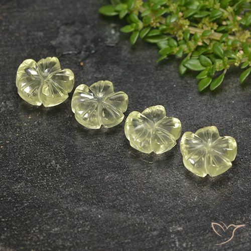 7.80ctw Natürlicher hellgelb Quarz, Blumen-Schliff, Transparent