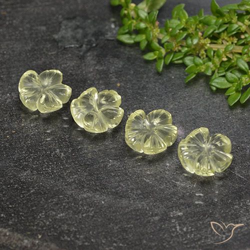 6.39ctw Natürlicher hellgrünlich-gelb Quarz, Blumen-Schliff, Transparent, Photo A