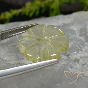 9,17 ctw natürlicher Helles Ananasgelb Quarz, Blumen-Schliff, Transparent