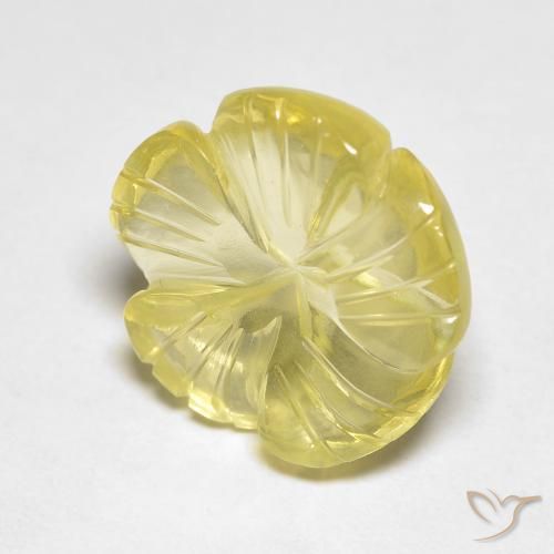 9.01ct Natürlicher hellgrünlich-gelb Quarz, Blumen-Schliff, Transparent