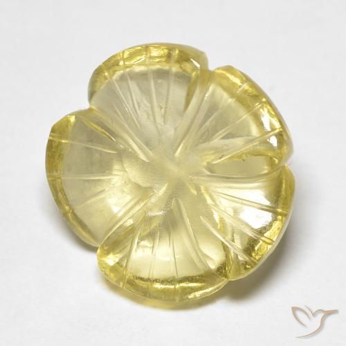 8.15ct Natürlicher Mittelgelb Quarz, Blumen-Schliff, Transparent