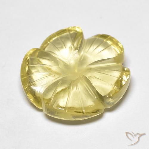 9,17 ctw natürlicher Mittelgelb Quarz, Blumen-Schliff, Transparent
