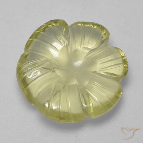 6.27ct Natürlicher Mittelhelles Gelb Quarz, Blumen-Schliff, Transparent