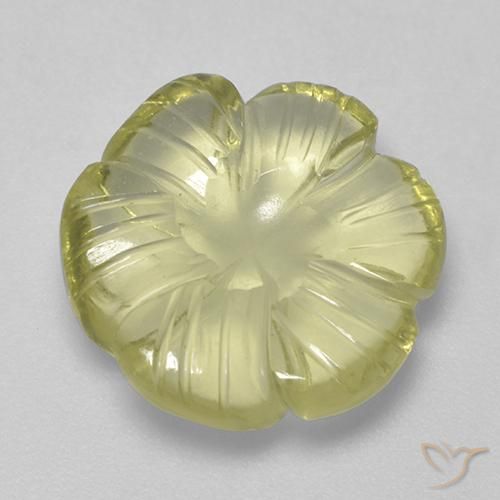 9,17 ctw natürlicher Mittelhelles Gelb Quarz, Blumen-Schliff, Transparent