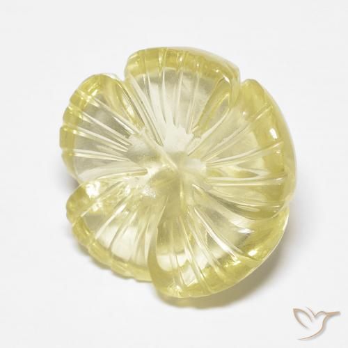 8.94ct Natürlicher hellgelb Quarz, Blumen-Schliff, Transparent