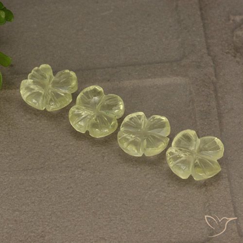 3.49ctw Natürlicher hellgelb Quarz, Blumen-Schliff, Transparent
