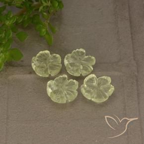 4.14 ct natürliche hellgrünlich-gelb Quarz-Edelsteine, Blumen-Schliff, Transparent
