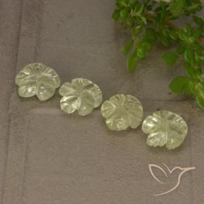 4.14 ct natürliche hellgrünlich-gelb Quarz-Edelsteine, Blumen-Schliff, Transparent