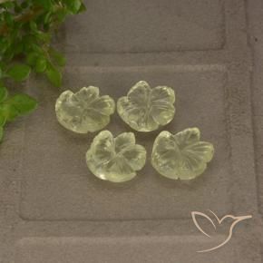 5.04 ct natürliche hellgrünlich-gelb Quarz-Edelsteine, Blumen-Schliff, Transparent