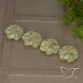 5.04 ct natürliche hellgrünlich-gelb Quarz-Edelsteine, Blumen-Schliff, Transparent