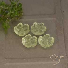 5.10 ct natürliche hellgelb Quarz-Edelsteine, Blumen-Schliff, Transparent