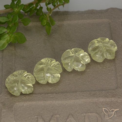 5.20ctw Natürlicher hellgelb Quarz, Blumen-Schliff, Transparent
