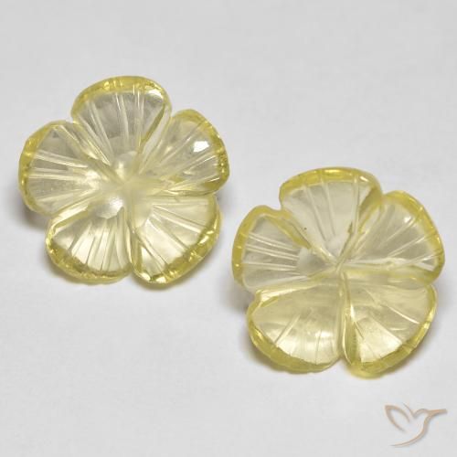 6.49ctw Natürlicher Zitronengelb Quarz, Blumen-Schliff, Transparent, Photo A