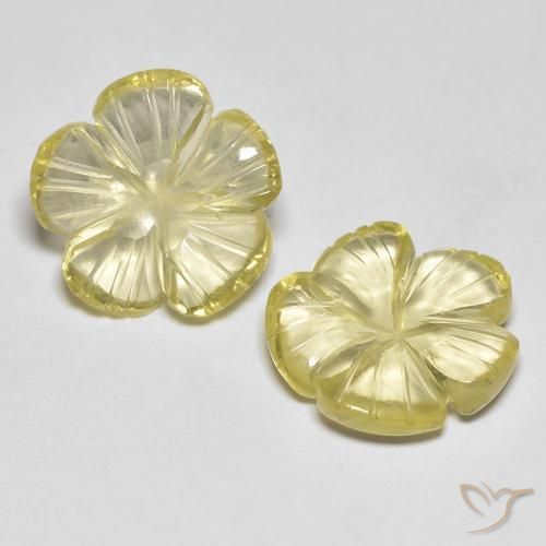 6.49 ct natürliche Zitronengelb Quarz-Edelsteine, Blumen-Schliff, Transparent