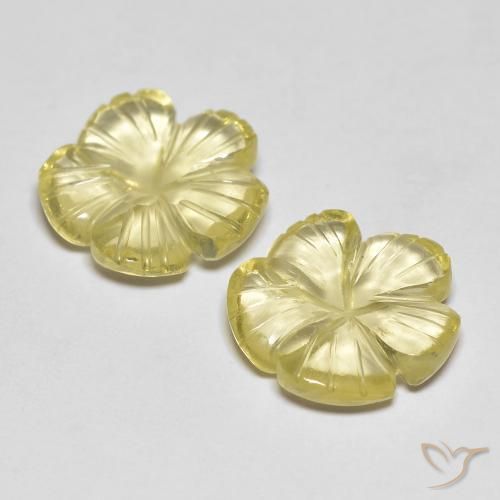 6.49 ct natürliche Zitronengelb Quarz-Edelsteine, Blumen-Schliff, Transparent