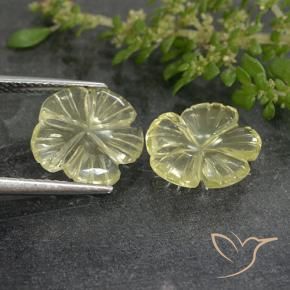 4.80 ct natürliche hellgelb Quarz-Edelsteine, Blumen-Schliff, Transparent