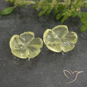 4.19 ct natürliche hellgelb Quarz-Edelsteine, Blumen-Schliff, Transparent