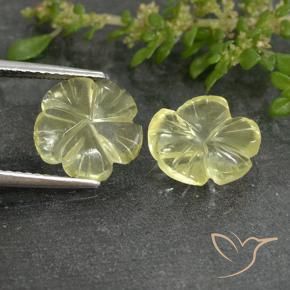4.19 ct natürliche hellgelb Quarz-Edelsteine, Blumen-Schliff, Transparent
