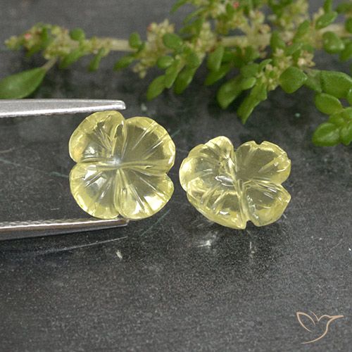 3.26ctw Natürlicher hellgelb Quarz, Blumen-Schliff, Transparent