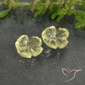 3.26 ct natürliche hellgelb Quarz-Edelsteine, Blumen-Schliff, Transparent