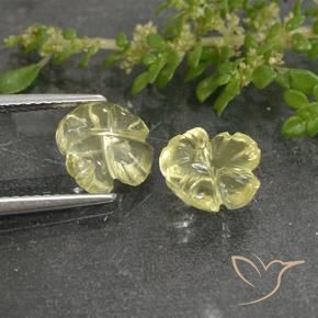 3.26 ct natürliche hellgelb Quarz-Edelsteine, Blumen-Schliff, Transparent