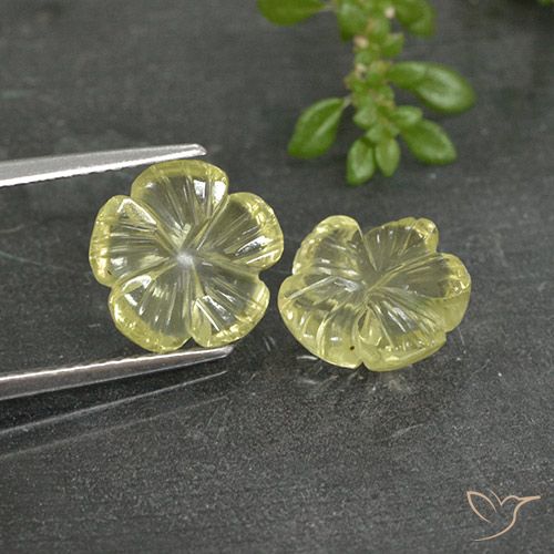 5.20ctw Natürlicher hellgelb Quarz, Blumen-Schliff, Transparent