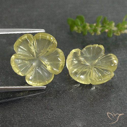 7.33ctw Natürlicher hellgelb Quarz, Blumen-Schliff, Transparent