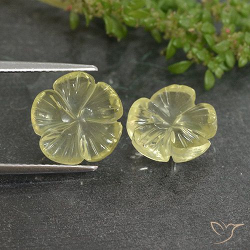 6.26ctw Natürlicher hellgelb Quarz, Blumen-Schliff, Transparent