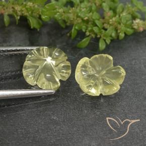 3.62 ct natürliche hellgelb Quarz-Edelsteine, Blumen-Schliff, Transparent
