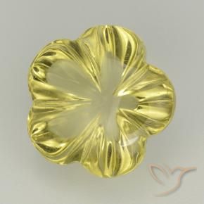 9,17 ctw natürlicher Mittelgelb Quarz, Blumen-Schliff, Transparent