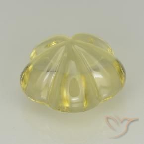 9,17 ctw natürlicher Mittelgelb Quarz, Blumen-Schliff, Transparent